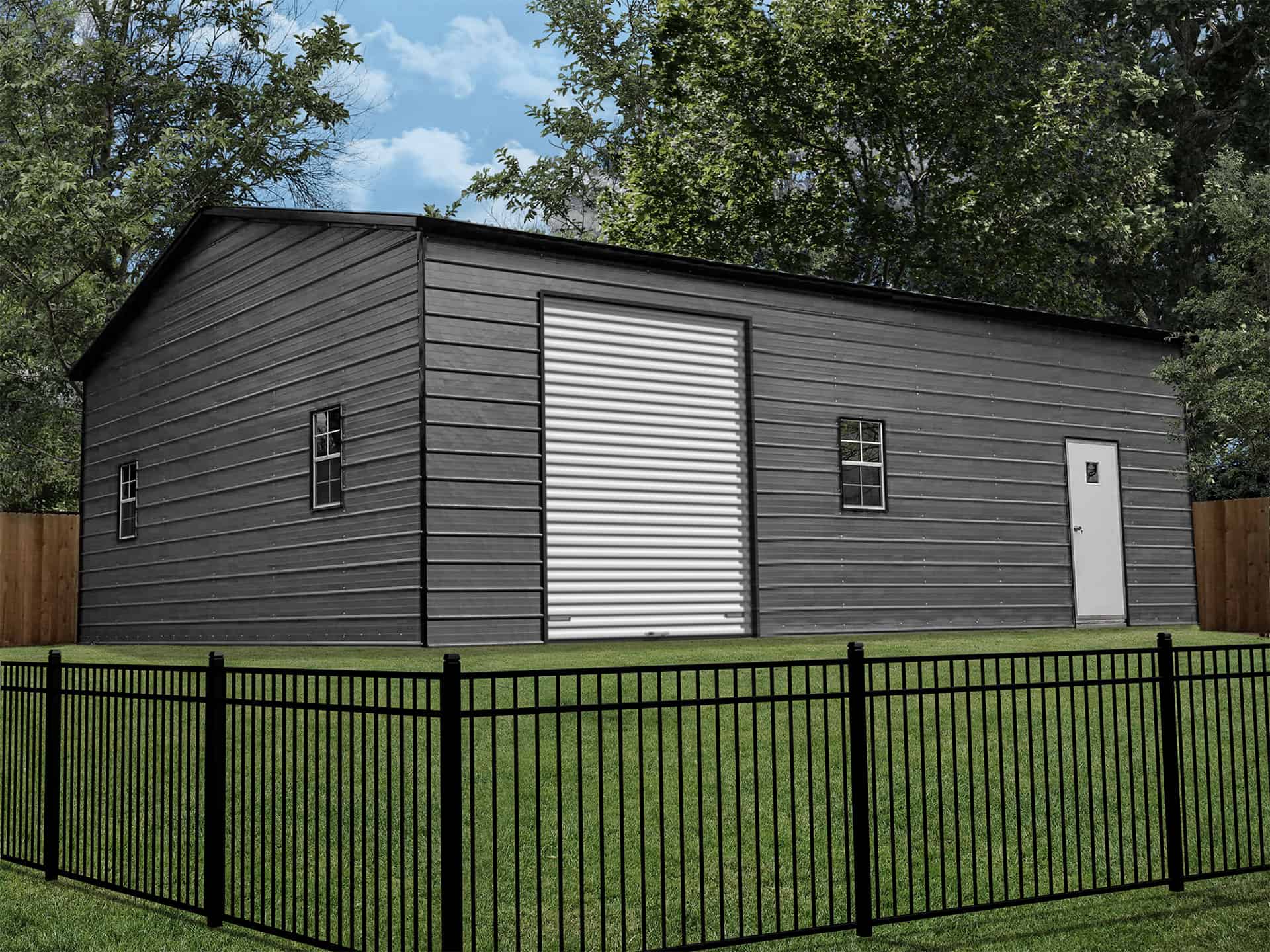 Eagle Carports 24x35x12 Side Entry Vertical Roof Garage Eagle Carports