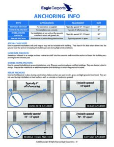 Anchor and Brace Information by Eagle Carports Inc