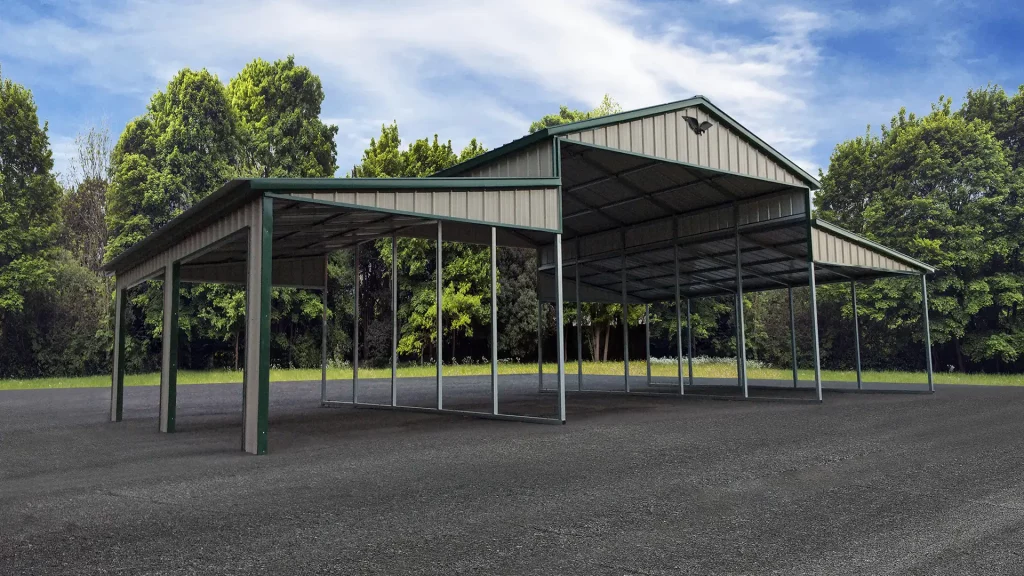 Carport With Back Storage Combo Unit