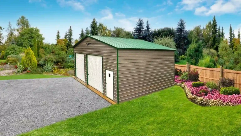 30x25x12 Metal Garage - Vertical Roof