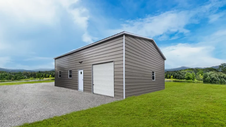28x40x13 Metal Garage - Vertical Roof