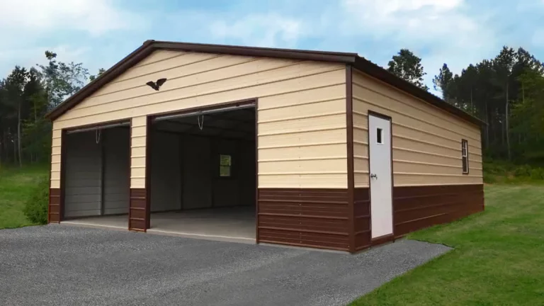 28x40x9 Metal Garage - Vertical Roof