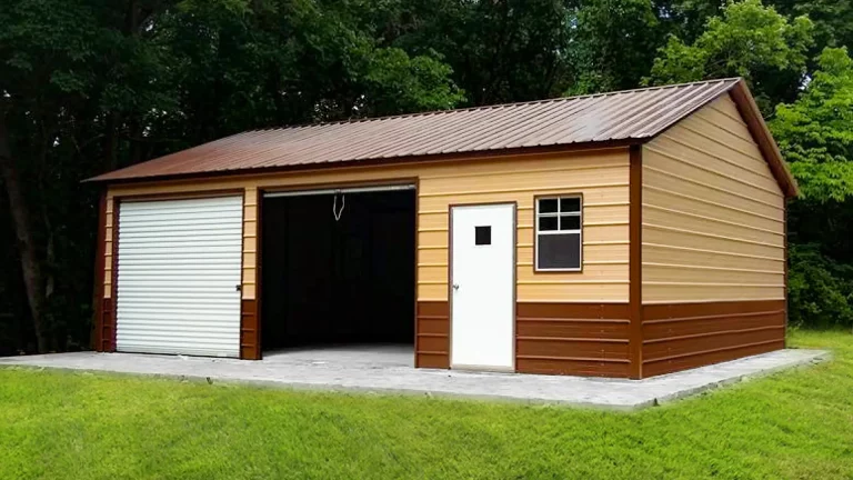 15x35x13 Metal Garage - Vertical Roof - Eagle Carports