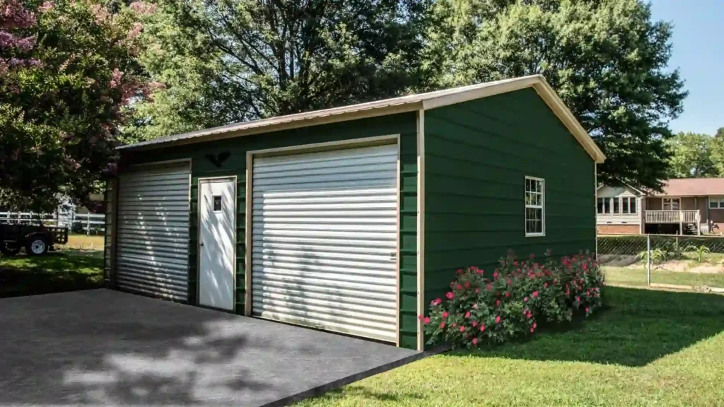 Converted carport with garage door