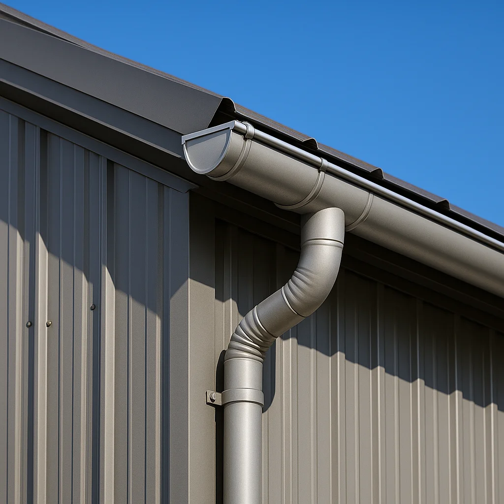 metal building gutters that are half round